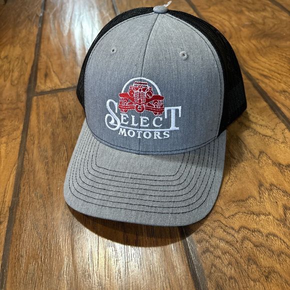 NWOT Select Motors Richardson 112 Snapback Trucker Hat Cap Car gray red mesh - Picture 1 of 5